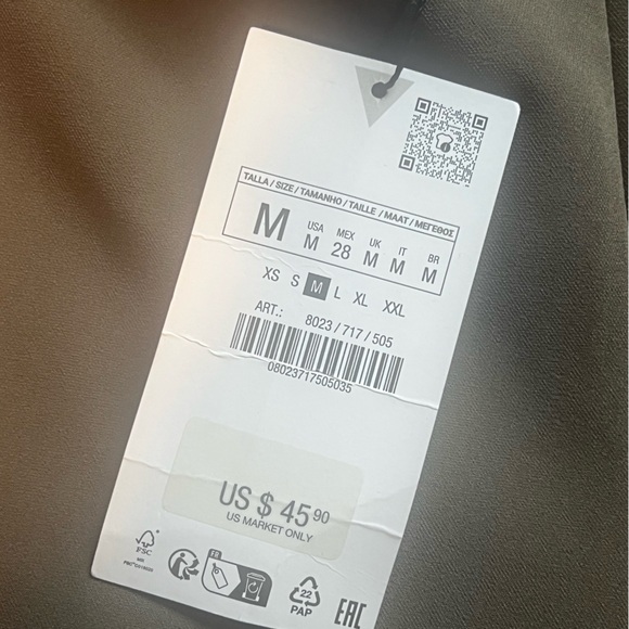 Zara Chic Army Green Strapless Dress - Picture 4 of 4